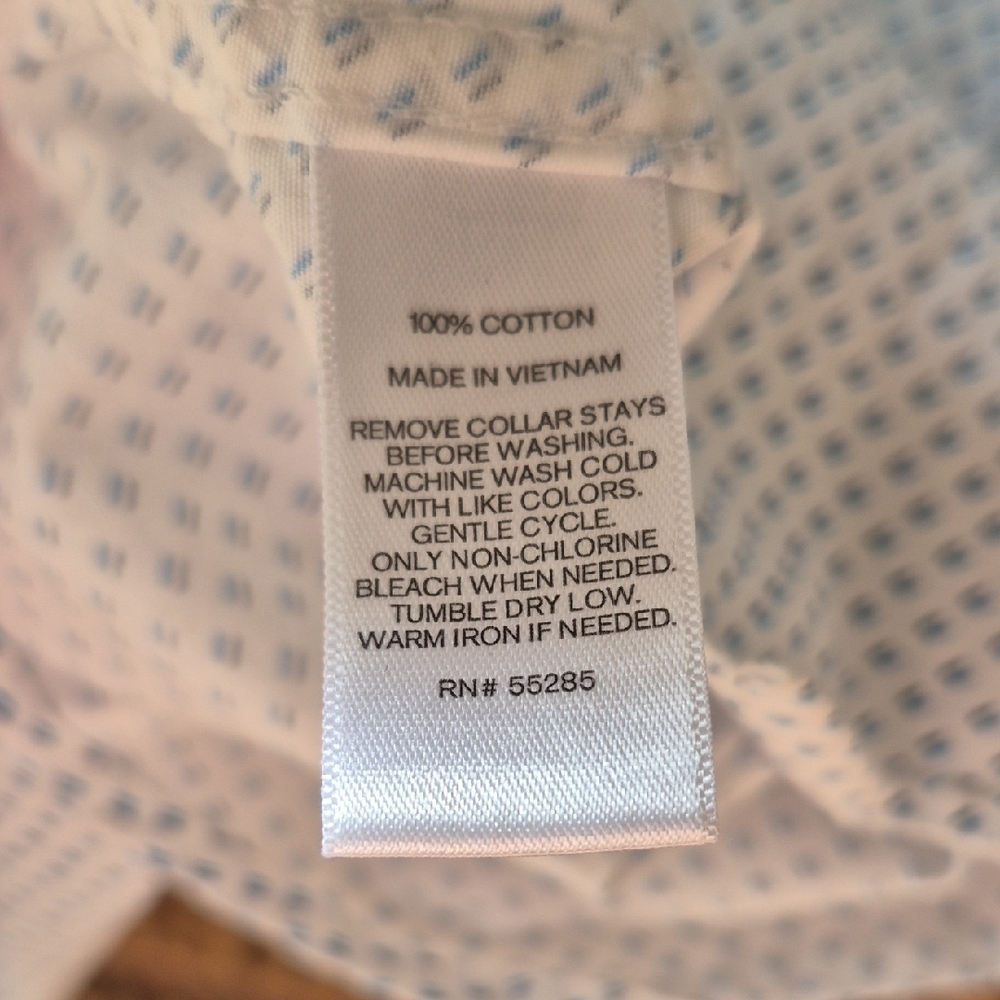 Express Men's Light Blue Patterned Button-Down Sh… - image 7